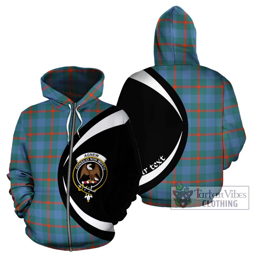 Tartan Vibes Clothing Agnew Ancient Tartan Hoodie with Family Crest Circle Style