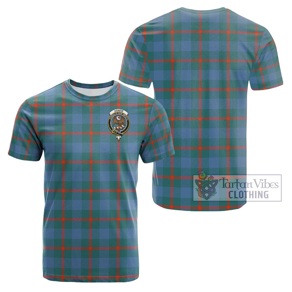 Tartan Vibes Clothing Agnew Ancient Tartan Cotton T-Shirt with Family Crest