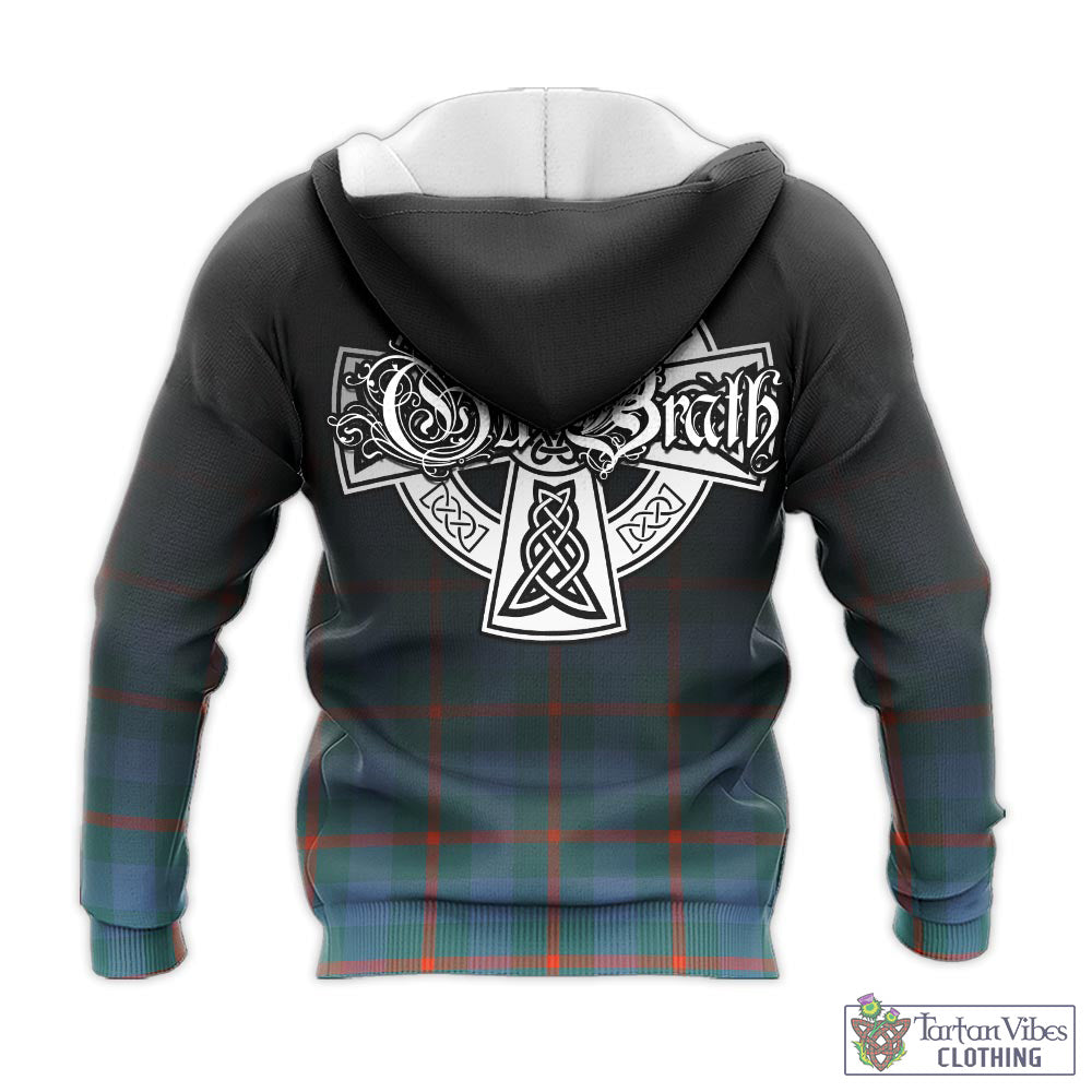 Tartan Vibes Clothing Agnew Ancient Tartan Knitted Hoodie Featuring Alba Gu Brath Family Crest Celtic Inspired