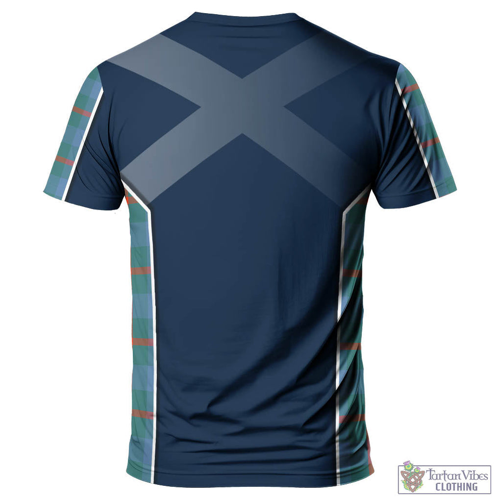 Tartan Vibes Clothing Agnew Ancient Tartan T-Shirt with Family Crest and Scottish Thistle Vibes Sport Style