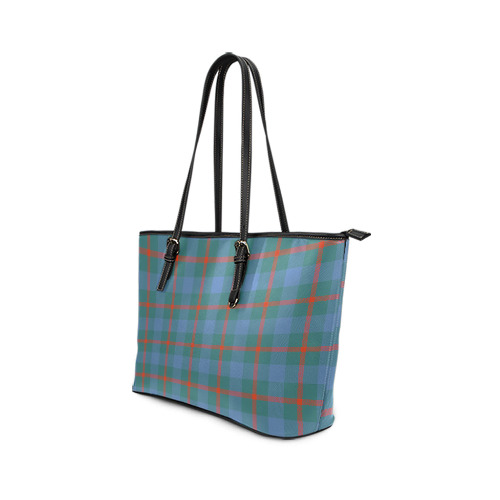 Agnew Ancient Tartan Leather Tote Bag - Tartanvibesclothing