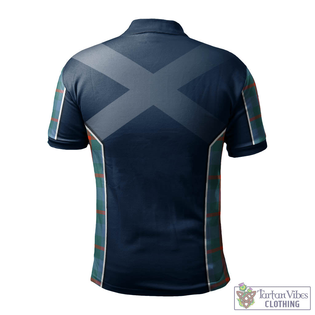 Tartan Vibes Clothing Agnew Ancient Tartan Men's Polo Shirt with Family Crest and Scottish Thistle Vibes Sport Style