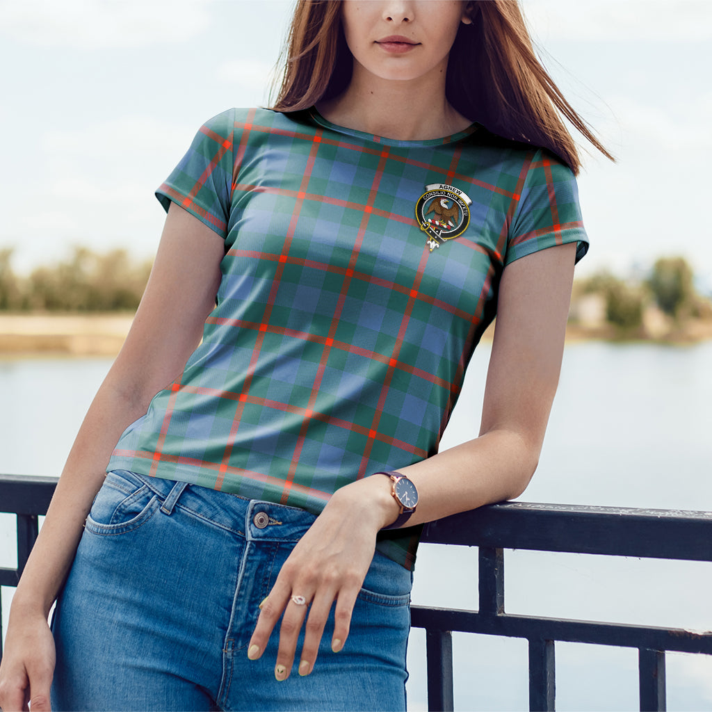 Agnew Ancient Tartan T-Shirt with Family Crest - Tartan Vibes Clothing