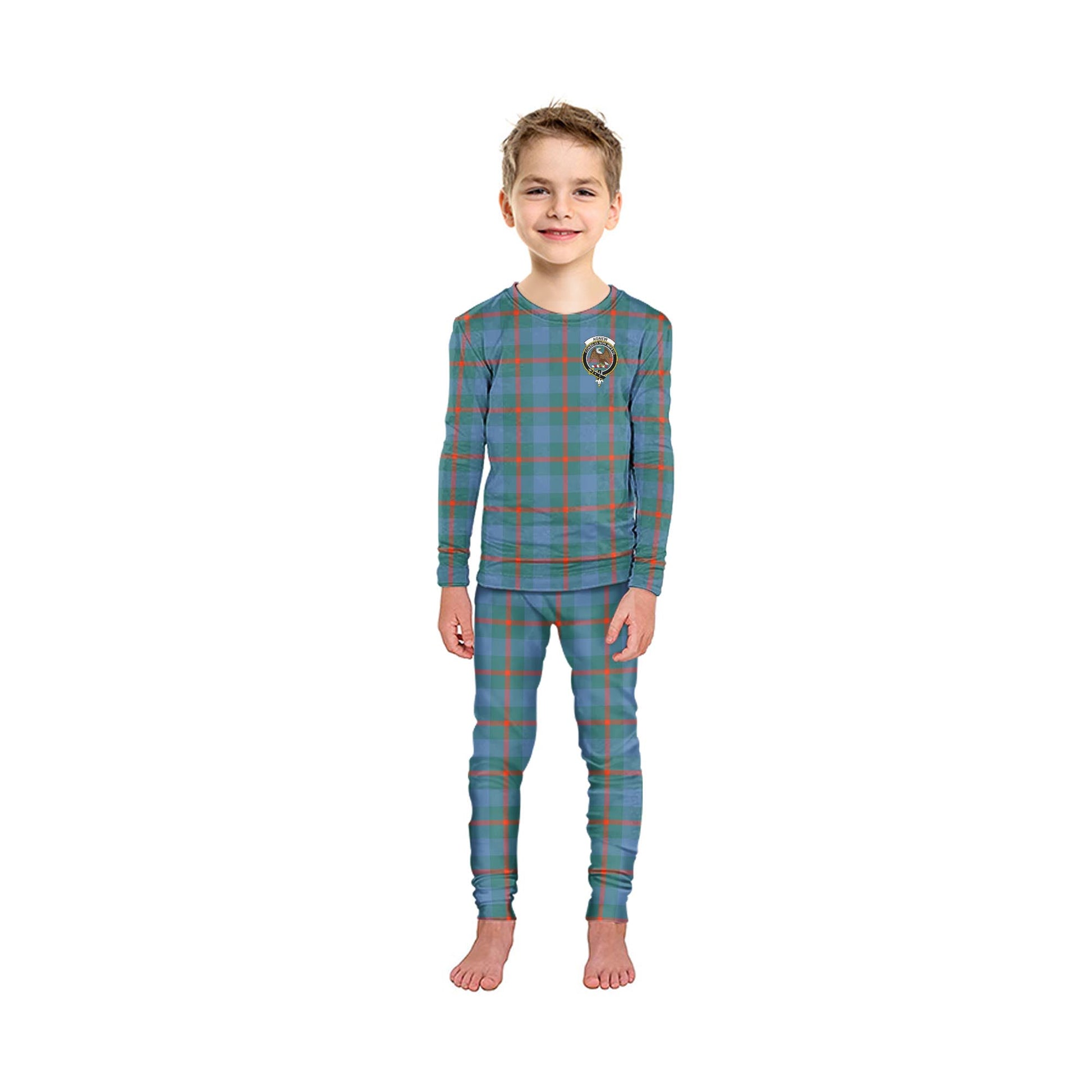 Agnew Ancient Tartan Pajamas Family Set with Family Crest - Tartan Vibes Clothing