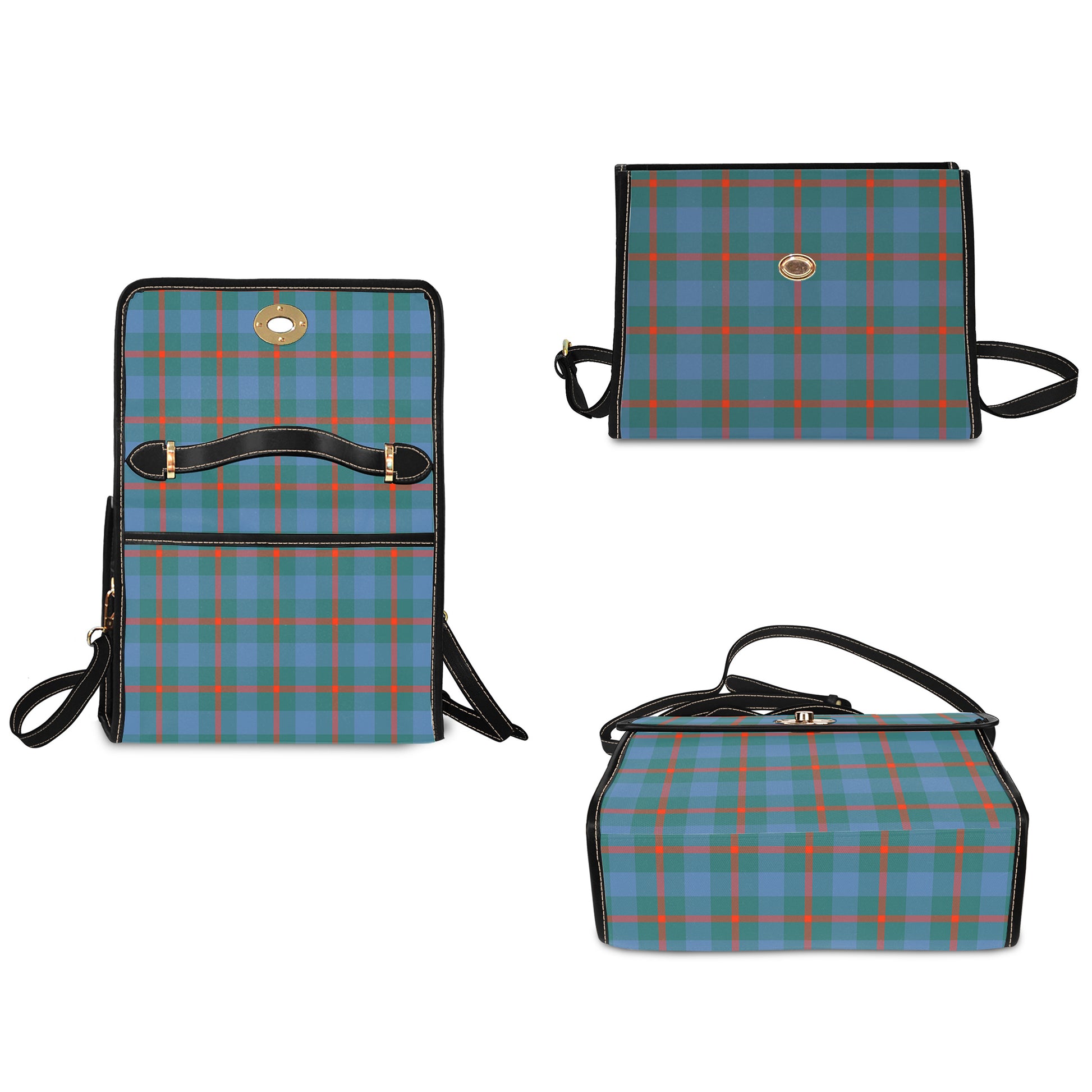 Agnew Ancient Tartan Leather Strap Waterproof Canvas Bag - Tartanvibesclothing