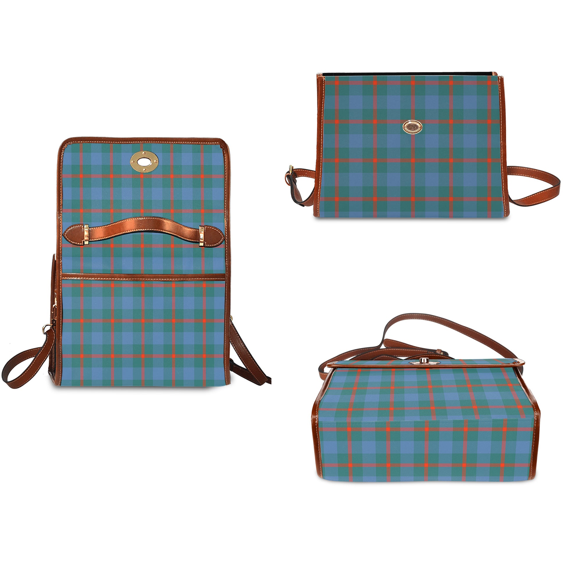 Agnew Ancient Tartan Leather Strap Waterproof Canvas Bag - Tartanvibesclothing