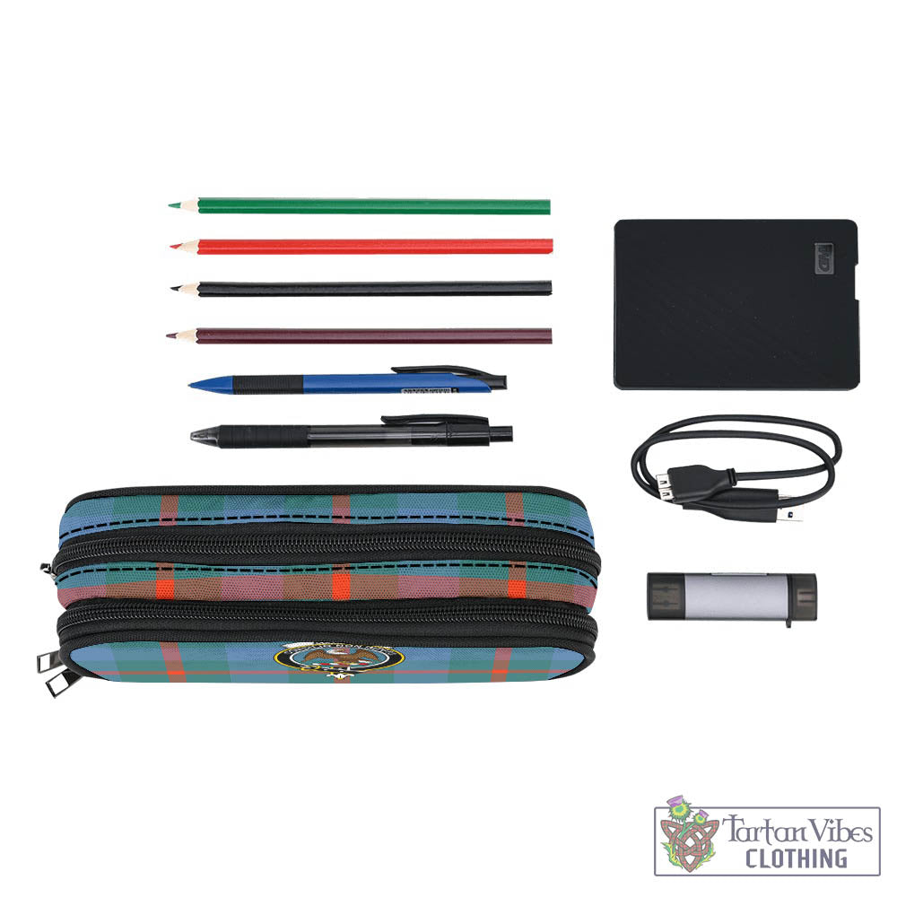 Tartan Vibes Clothing Agnew Ancient Tartan Pen and Pencil Case with Family Crest