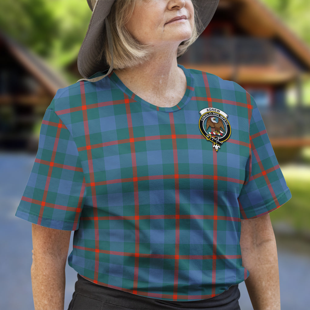 Agnew Ancient Tartan T-Shirt with Family Crest - Tartan Vibes Clothing