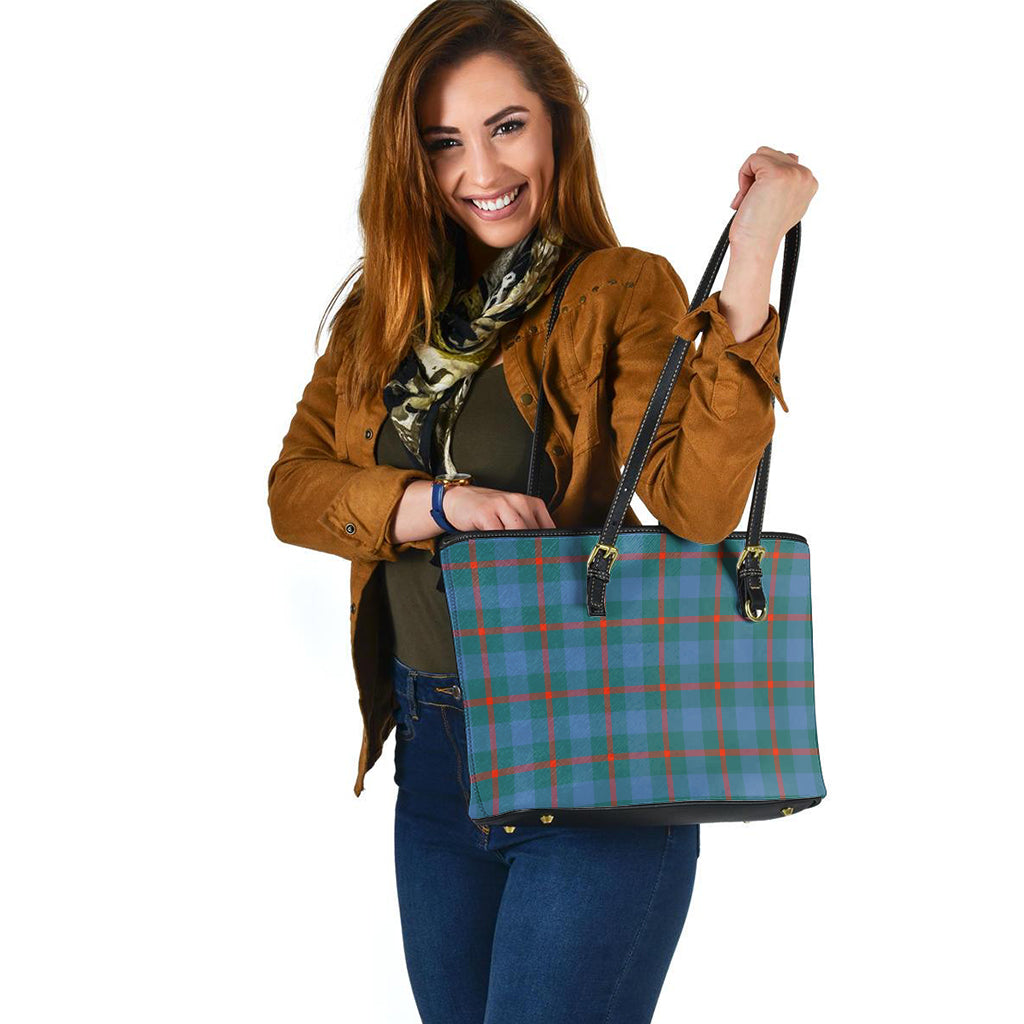 Agnew Ancient Tartan Leather Tote Bag - Tartanvibesclothing