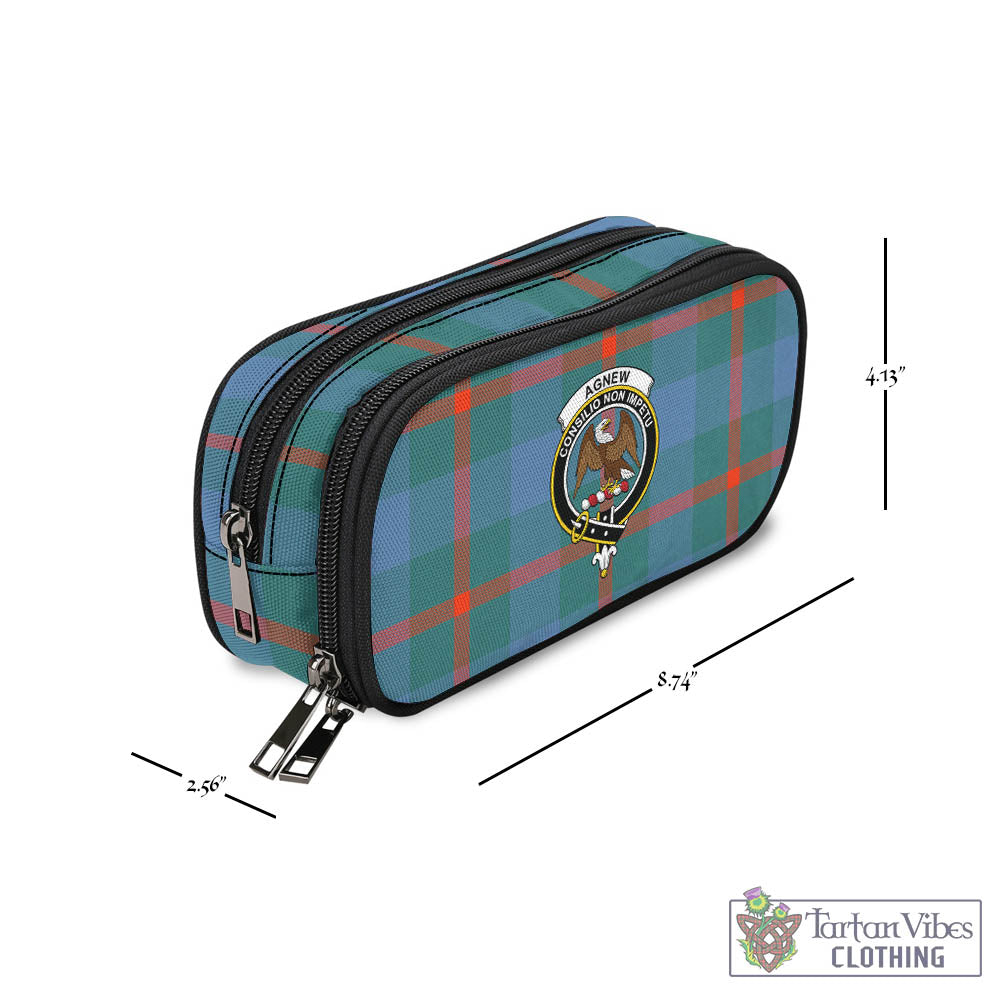 Tartan Vibes Clothing Agnew Ancient Tartan Pen and Pencil Case with Family Crest