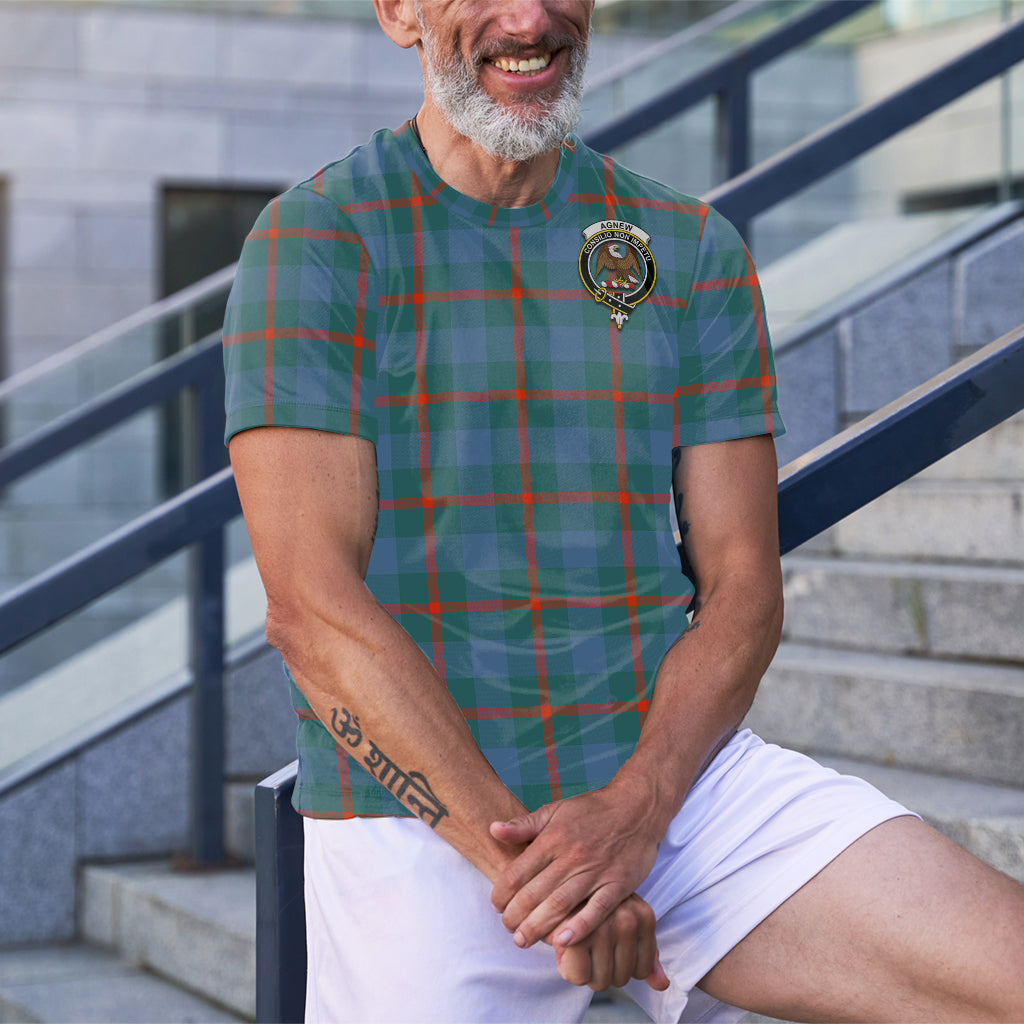 Agnew Ancient Tartan T-Shirt with Family Crest - Tartan Vibes Clothing