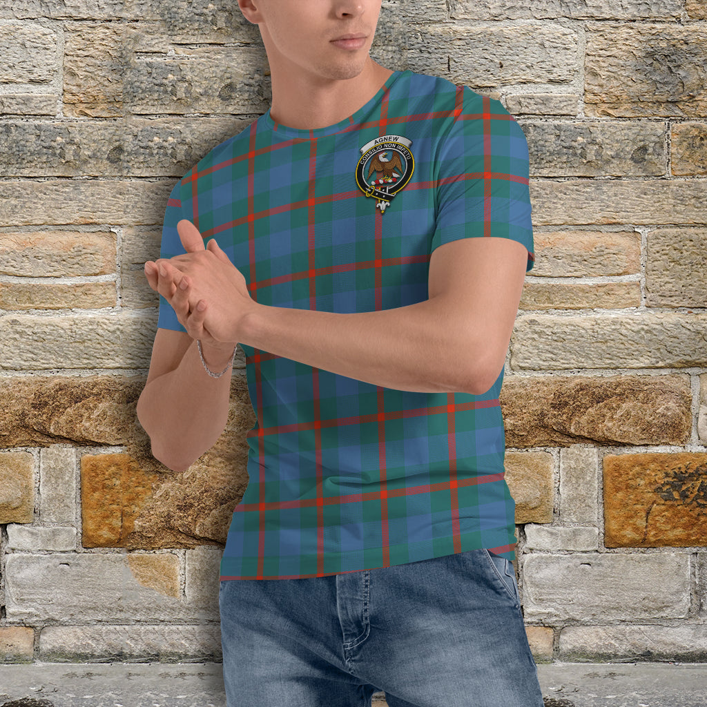 Agnew Ancient Tartan T-Shirt with Family Crest - Tartan Vibes Clothing