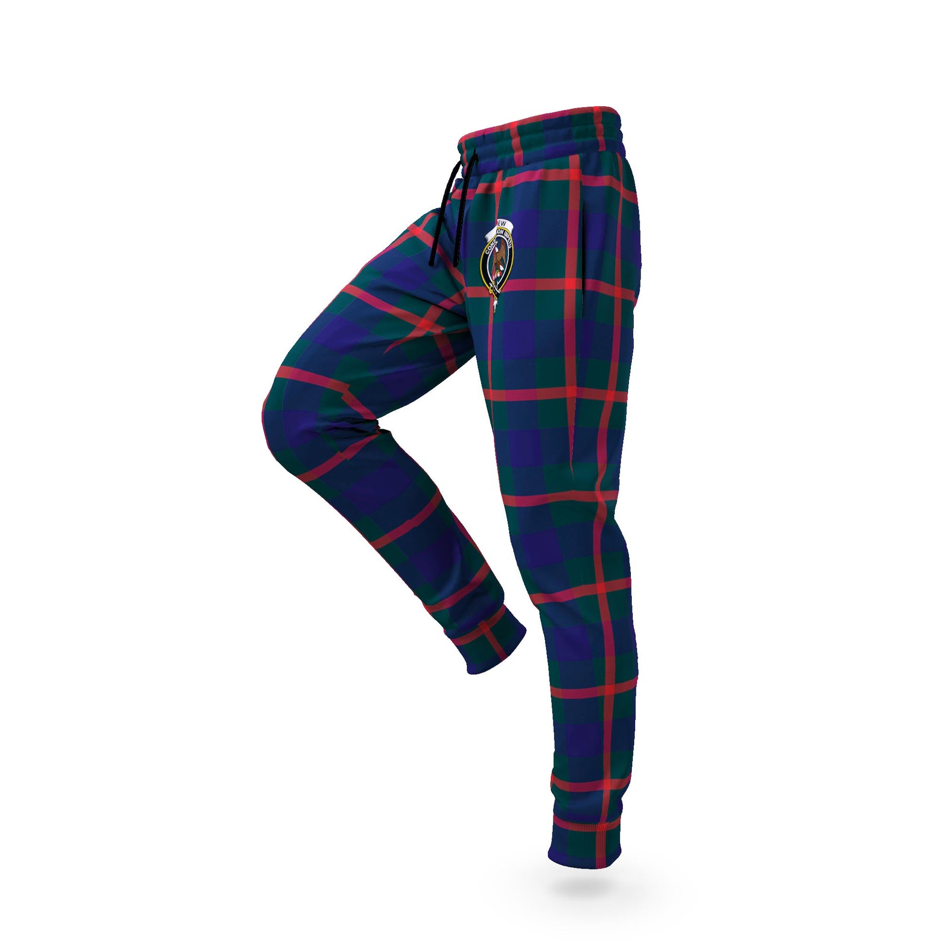 Agnew Tartan Joggers Pants with Family Crest S - Tartan Vibes Clothing