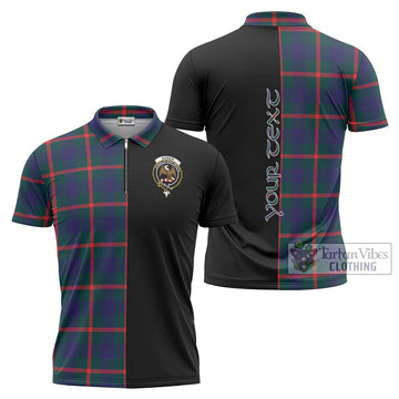 Agnew Tartan Zipper Polo Shirt with Family Crest and Half Of Me Style