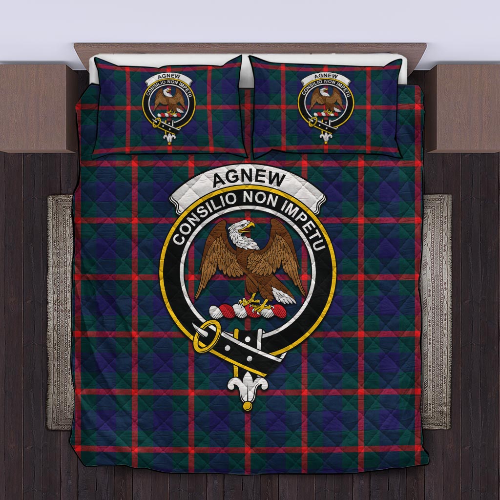 Agnew Tartan Quilt Bed Set with Family Crest Twin - Tartan Vibes Clothing