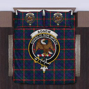 Agnew Tartan Quilt Bed Set with Family Crest