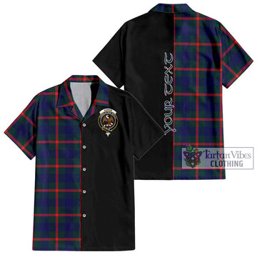 Agnew Tartan Short Sleeve Button Shirt with Family Crest and Half Of Me Style