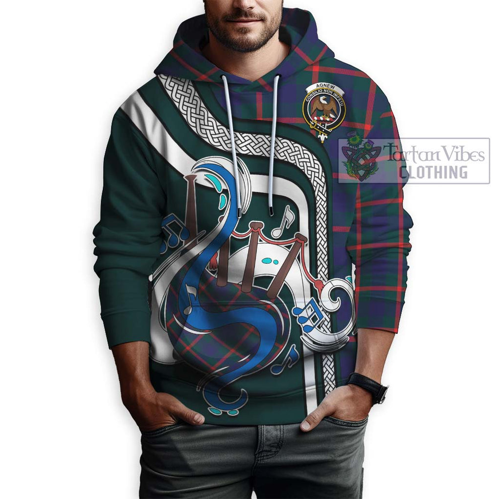 Agnew Tartan Hoodie with Epic Bagpipe Style Zip Hoodie - Tartanvibesclothing Shop