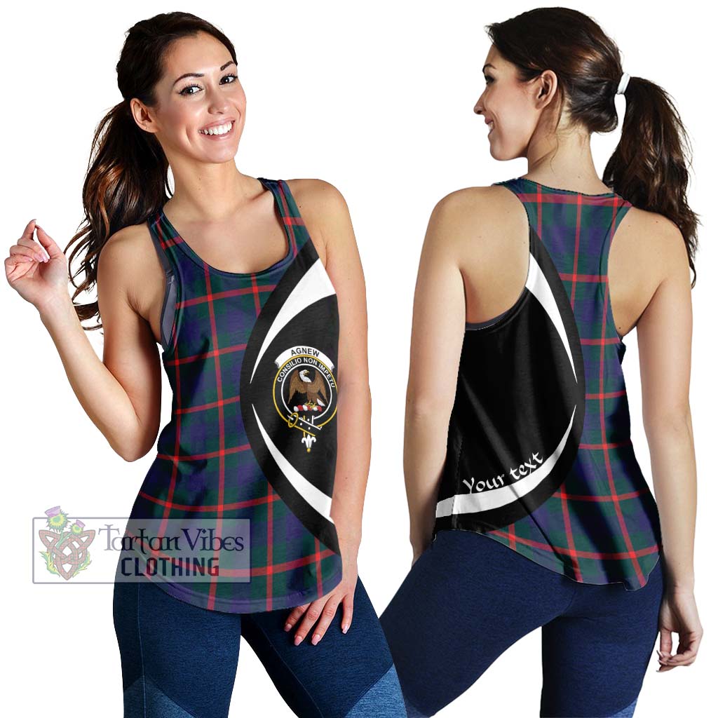 Agnew Tartan Women's Racerback Tanks with Family Crest Circle Style 4XL - Tartan Vibes Clothing