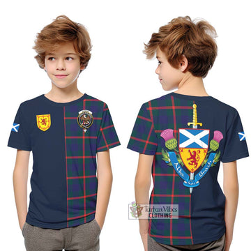 Agnew Tartan Kid T-Shirt Alba with Scottish Lion Royal Arm Half Style