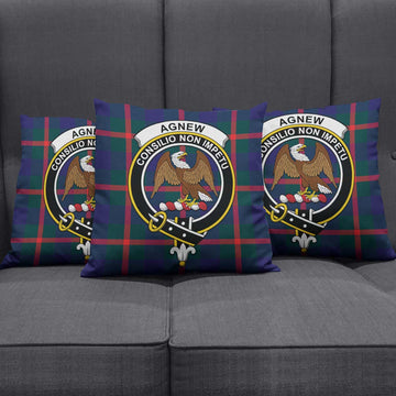 Agnew Tartan Pillow Cover with Family Crest