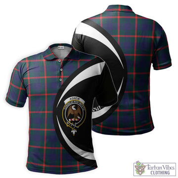 Agnew Tartan Men's Polo Shirt with Family Crest Circle Style