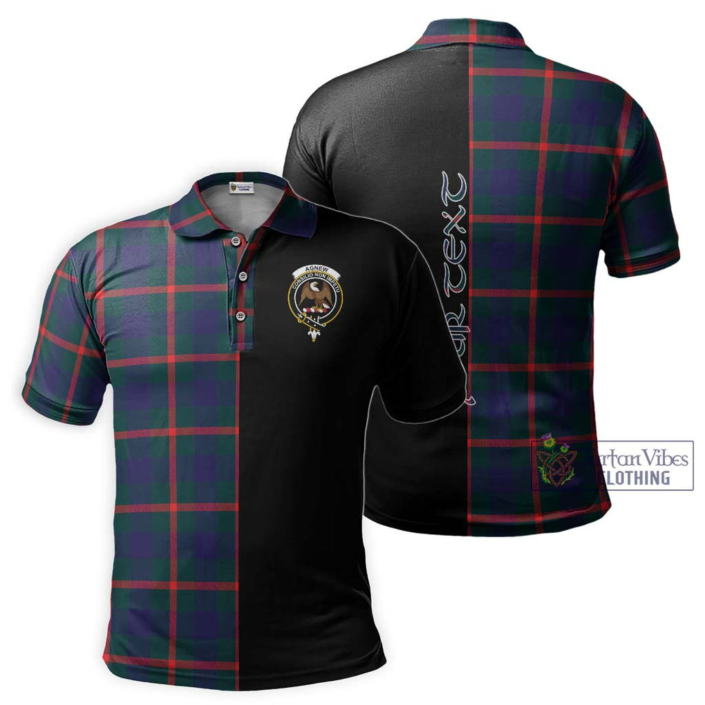 Agnew Tartan Polo Shirt with Family Crest and Half Of Me Style Kid - Tartanvibesclothing Shop