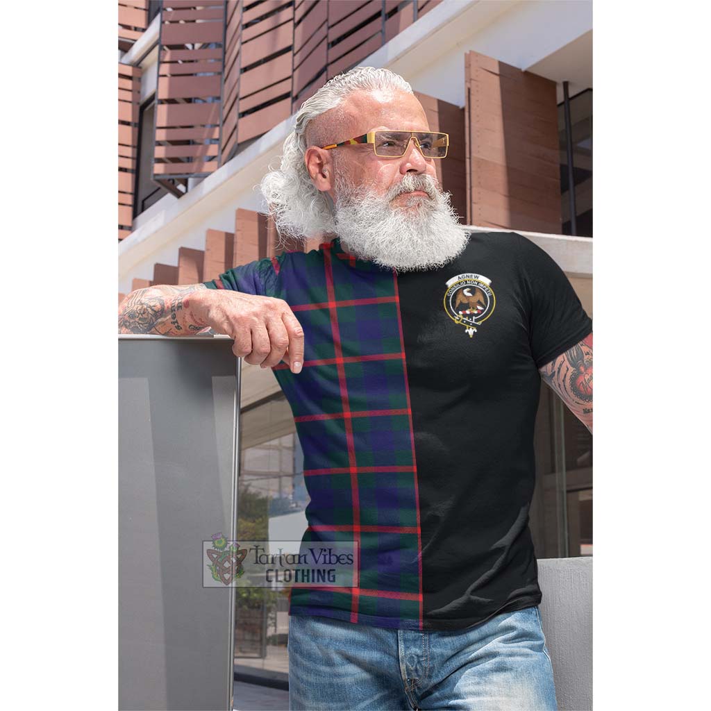 Tartan Vibes Clothing Agnew Modern Tartan Cotton T-shirt with Family Crest and Half Of Me Style