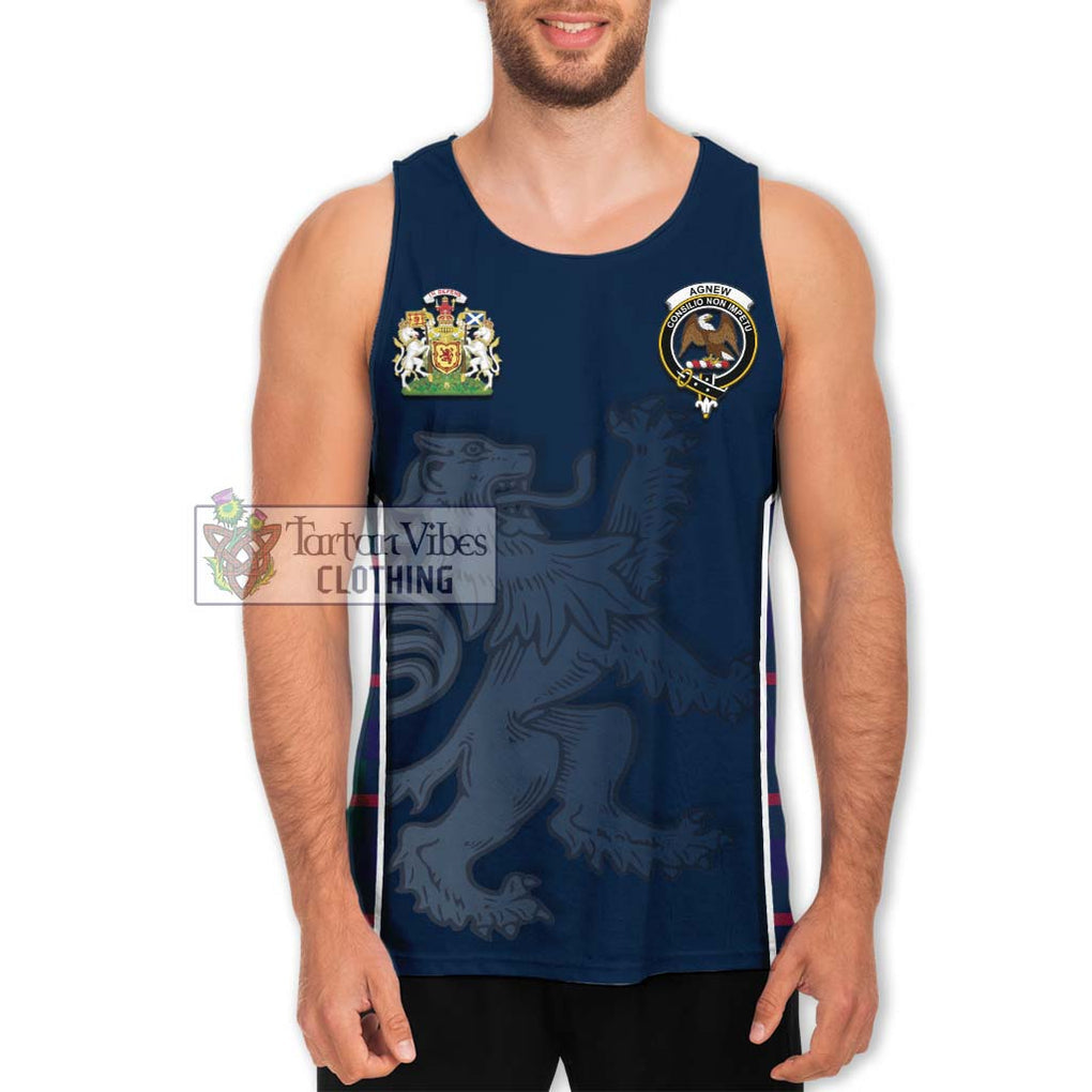 Agnew Tartan Men's Tank Top with Family Crest and Lion Rampant Vibes Sport Style Men - Tartan Vibes Clothing