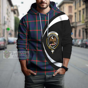 Agnew Modern Tartan Hoodie with Family Crest Circle Style