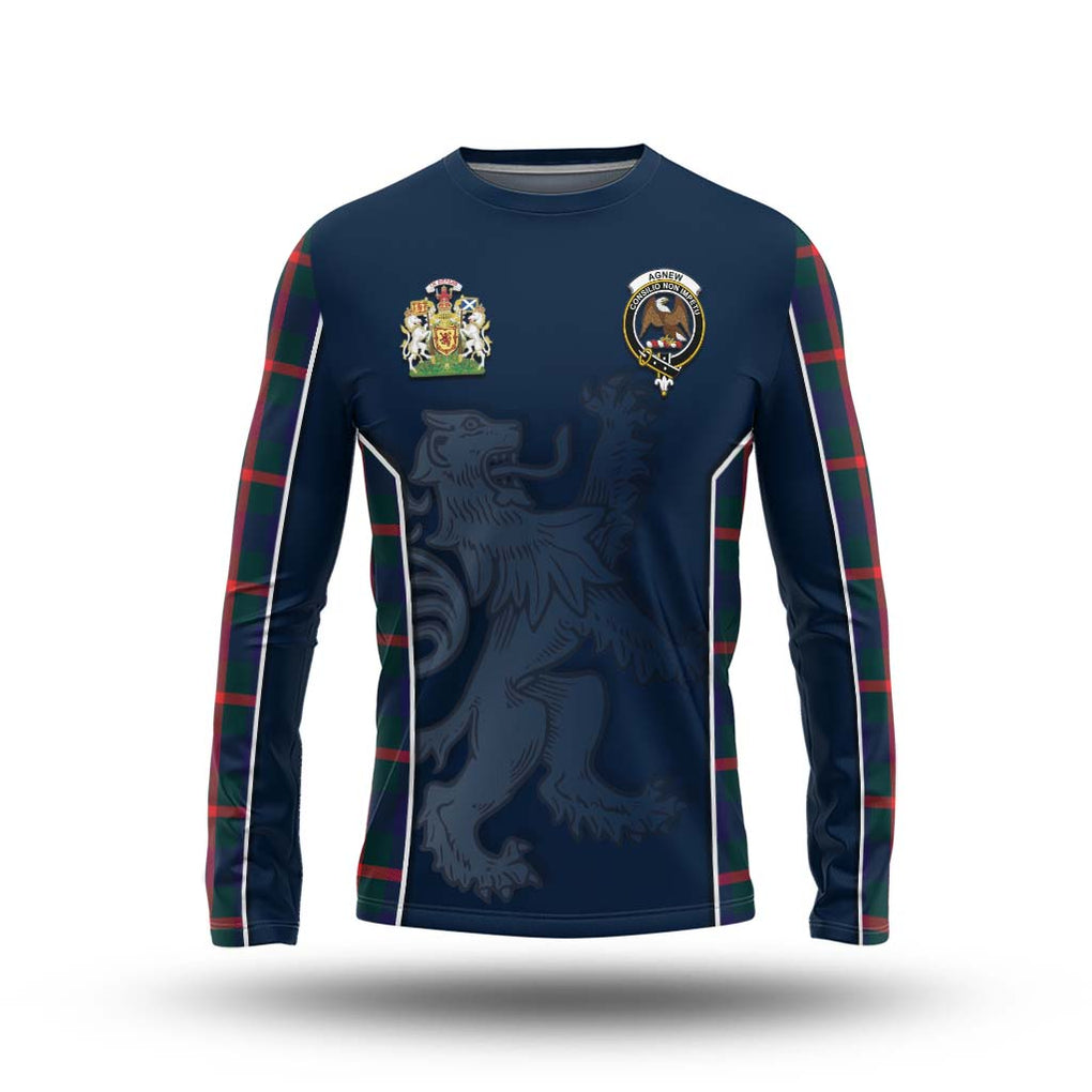 Agnew Tartan Long Sleeve T-Shirt with Family Crest and Lion Rampant Vibes Sport Style Unisex - Tartan Vibes Clothing