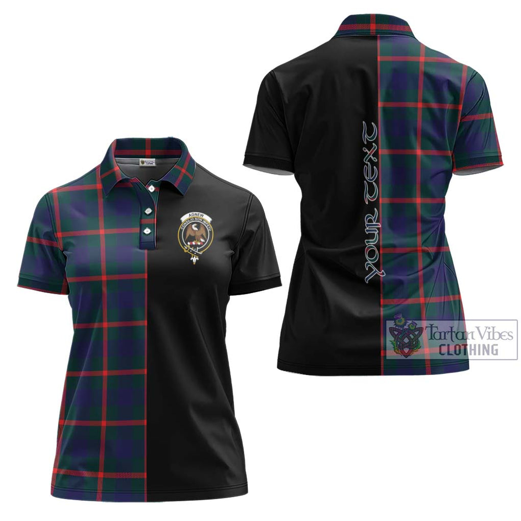 Agnew Tartan Women's Polo Shirt with Family Crest and Half Of Me Style Women - Tartanvibesclothing Shop