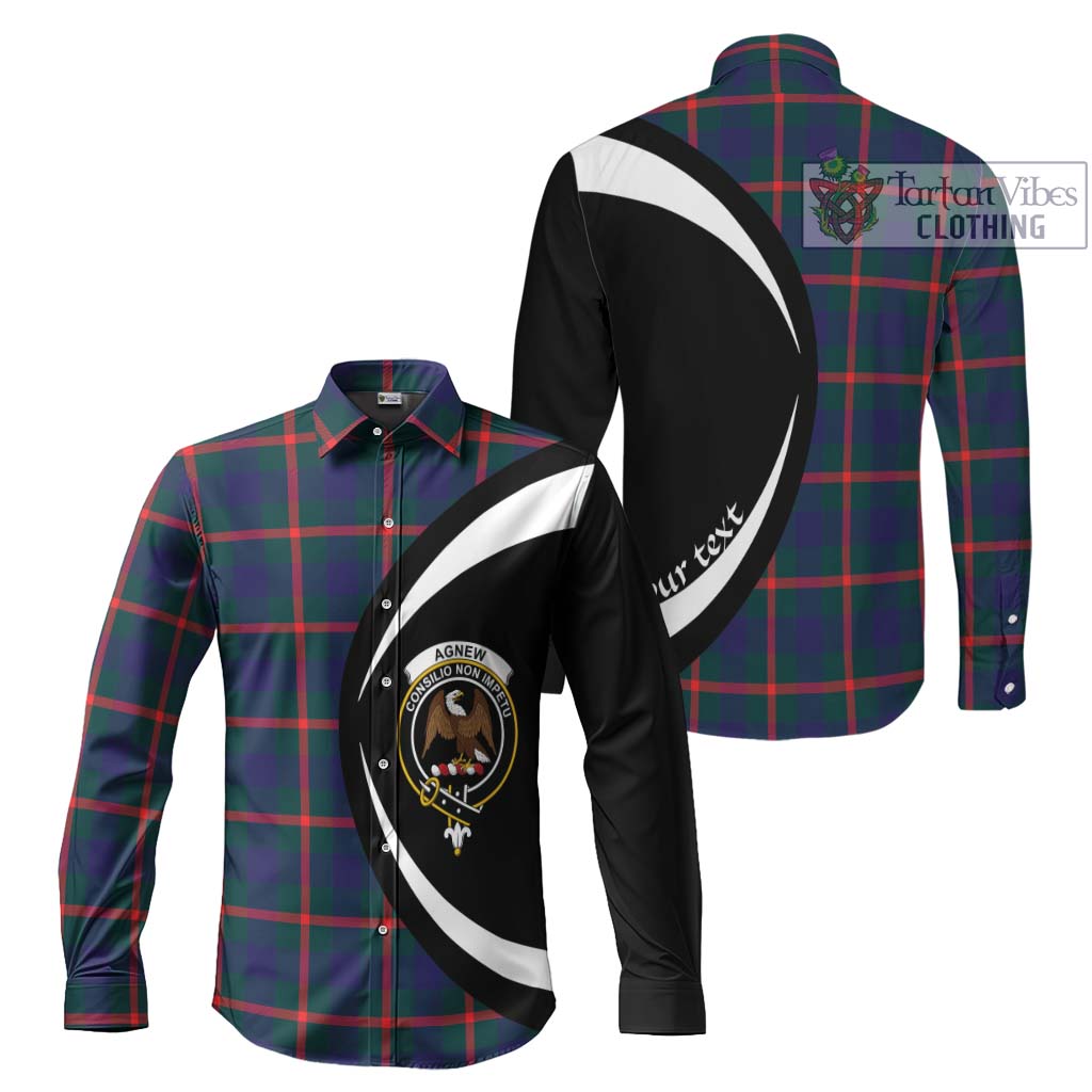 Tartan Vibes Clothing Agnew Modern Tartan Long Sleeve Button Up with Family Crest Circle Style