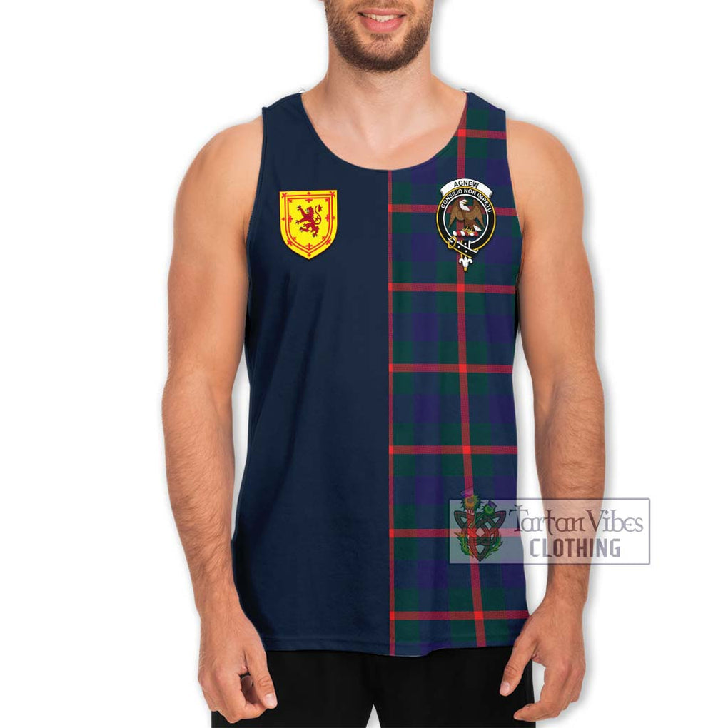 Tartan Vibes Clothing Agnew Modern Tartan Men's Tank Top with Scottish Lion Royal Arm Half Style