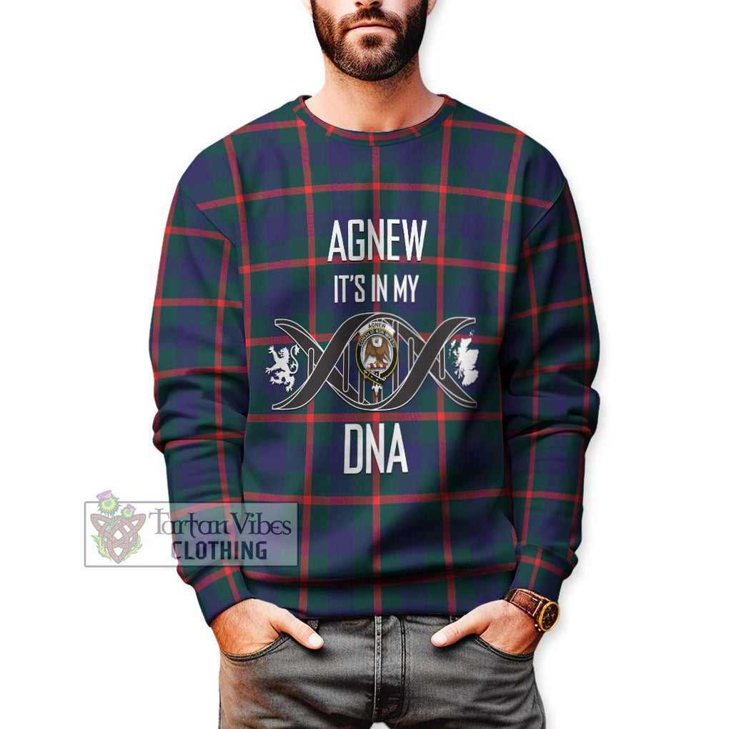 Agnew Tartan Sweatshirt with Family Crest DNA In Me Style Unisex - Tartanvibesclothing Shop