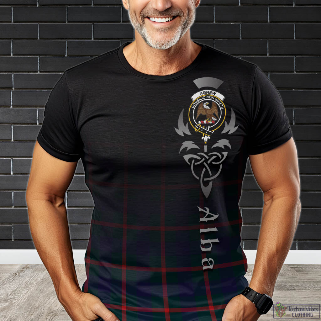 Tartan Vibes Clothing Agnew Modern Tartan T-Shirt Featuring Alba Gu Brath Family Crest Celtic Inspired