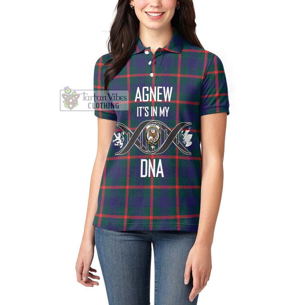 Agnew Tartan Women's Polo Shirt with Family Crest DNA In Me Style Women - Tartanvibesclothing Shop