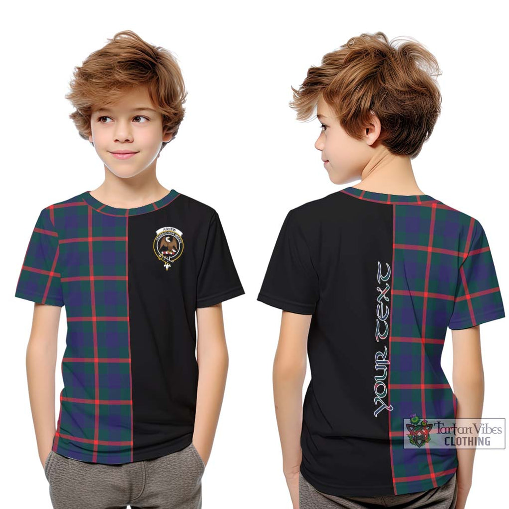 Agnew Tartan Kid T-Shirt with Family Crest and Half Of Me Style Youth XL Size14 - Tartanvibesclothing Shop