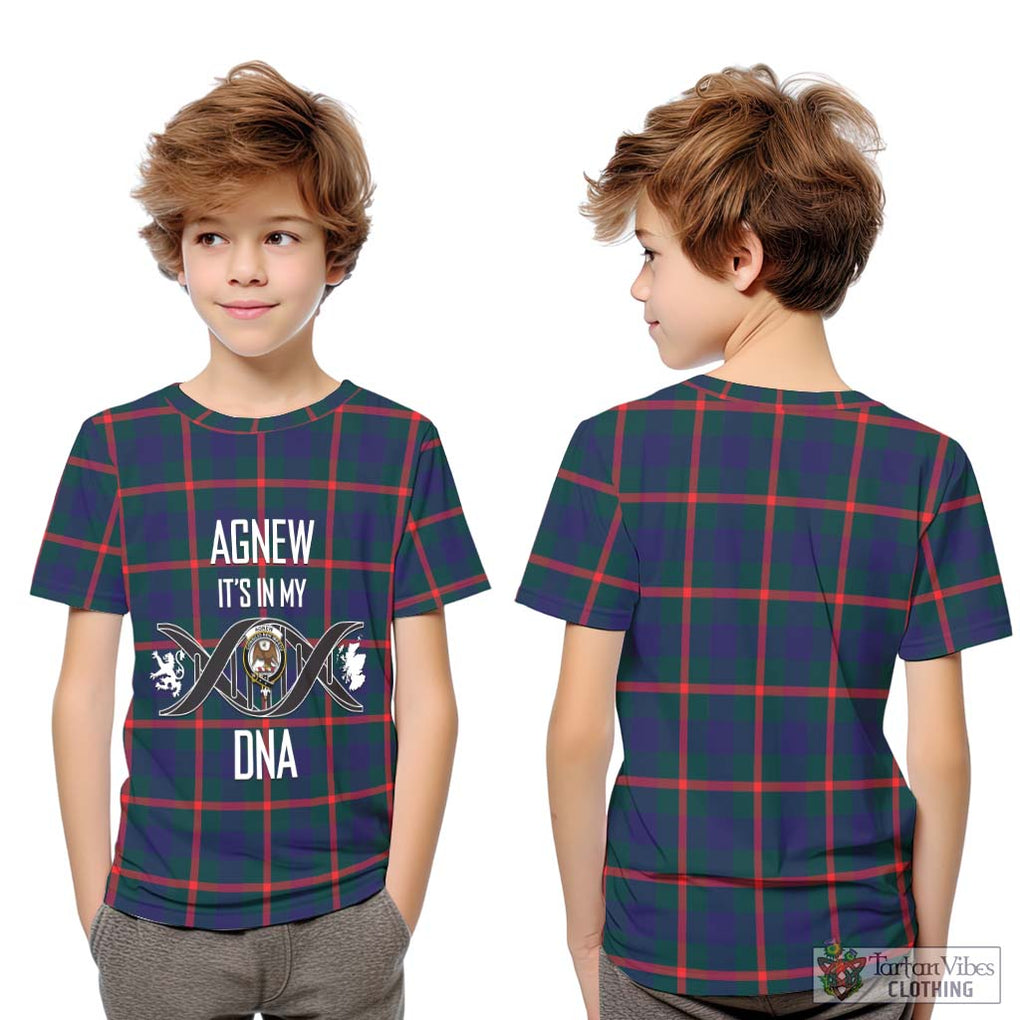 Agnew Tartan Kid T-Shirt with Family Crest DNA In Me Style Youth XL Size14 - Tartanvibesclothing Shop