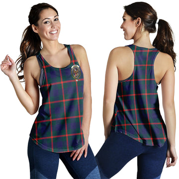 Agnew Tartan Women Racerback Tanks with Family Crest