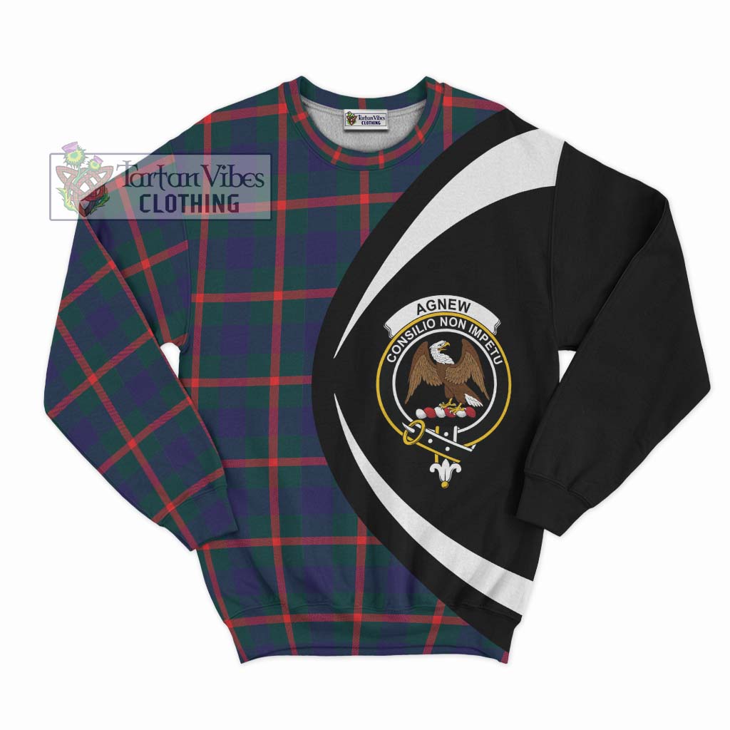 Agnew Tartan Sweatshirt with Family Crest Circle Style Unisex - Tartan Vibes Clothing