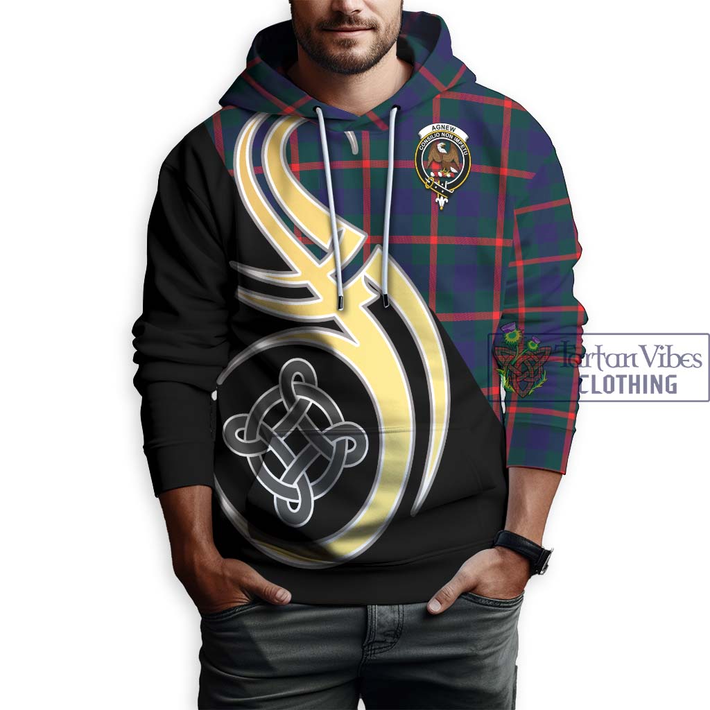 Agnew Tartan Hoodie with Family Crest and Celtic Symbol Style Zip Hoodie - Tartan Vibes Clothing