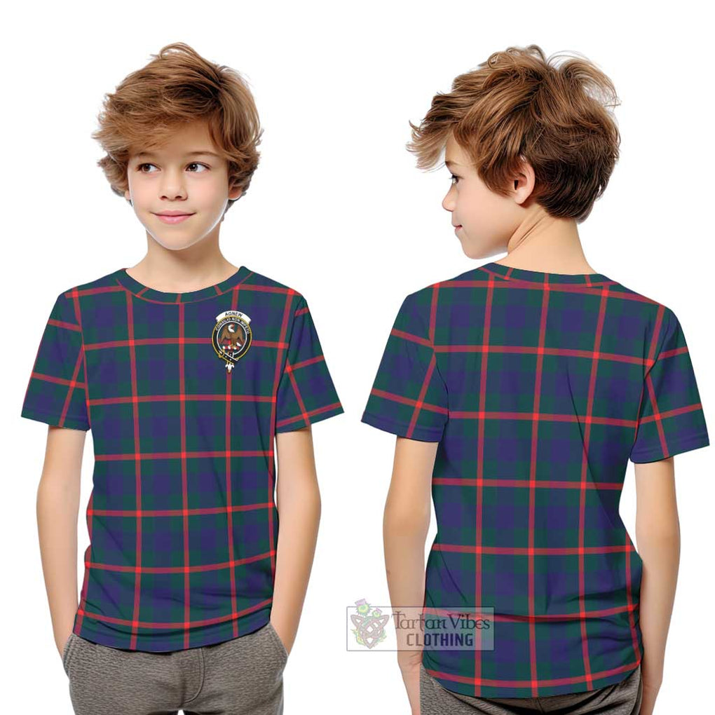 Agnew Tartan Kid T-Shirt with Family Crest Youth XL Size14 - Tartanvibesclothing Shop