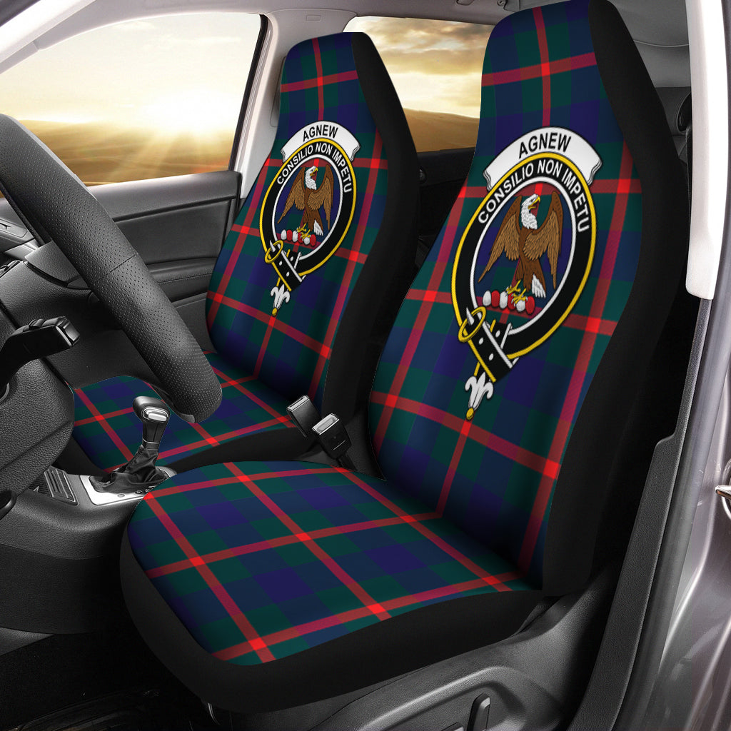 Agnew Modern Tartan Car Seat Cover with Family Crest One Size - Tartanvibesclothing