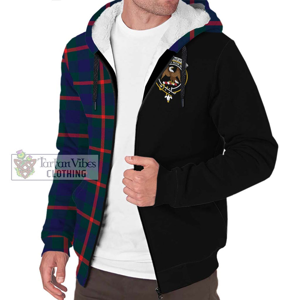 Agnew Tartan Sherpa Hoodie with Family Crest and Half Of Me Style Unisex S - Tartanvibesclothing Shop