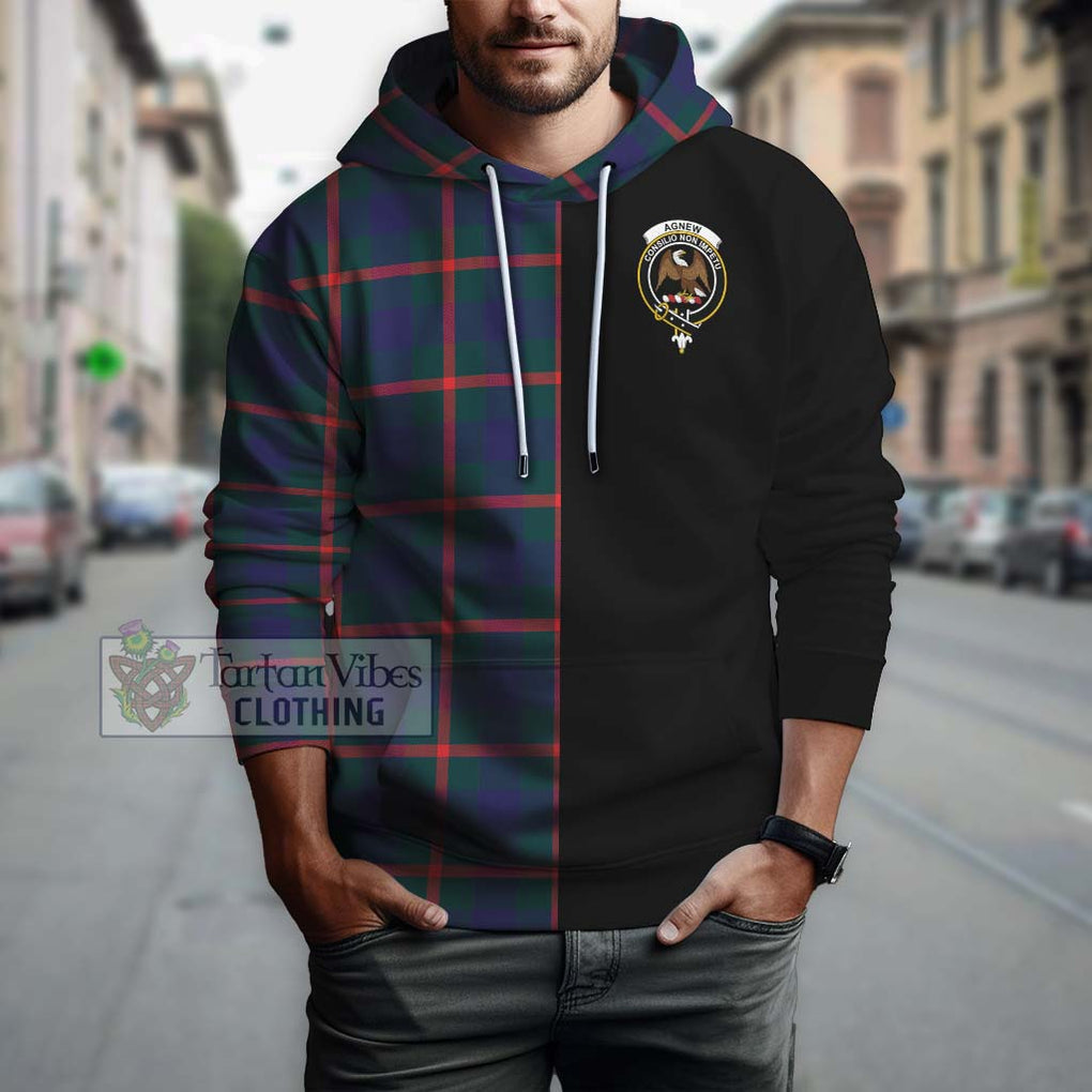 Agnew Tartan Hoodie with Family Crest and Half Of Me Style Zip Hoodie - Tartanvibesclothing Shop