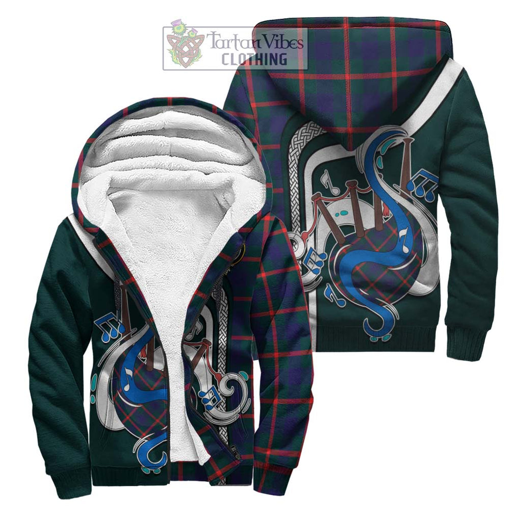 Agnew Tartan Sherpa Hoodie with Epic Bagpipe Style Unisex S - Tartanvibesclothing Shop