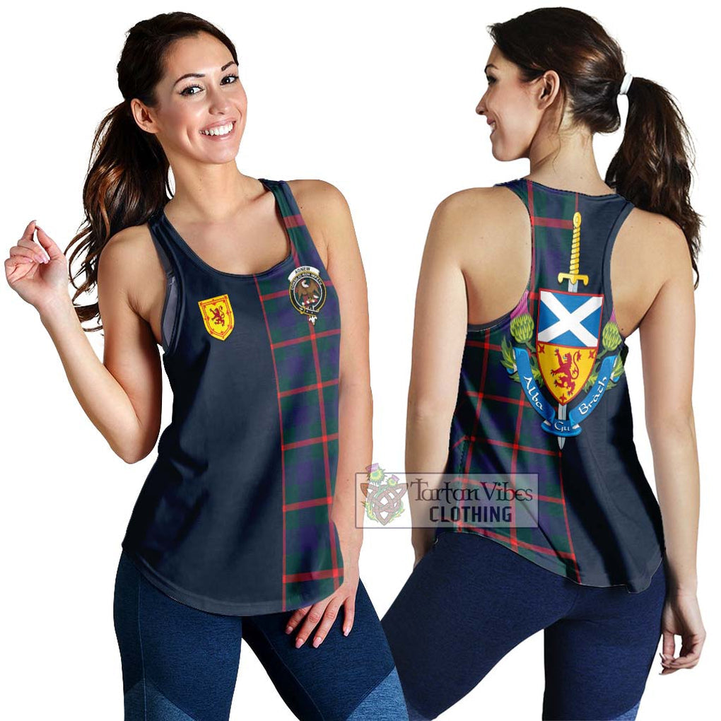 Tartan Vibes Clothing Agnew Modern Tartan Women's Racerback Tanks with Scottish Lion Royal Arm Half Style