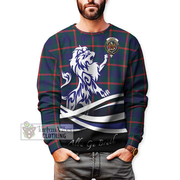 Agnew Tartan Sweatshirt with Alba Gu Brath Regal Lion Emblem