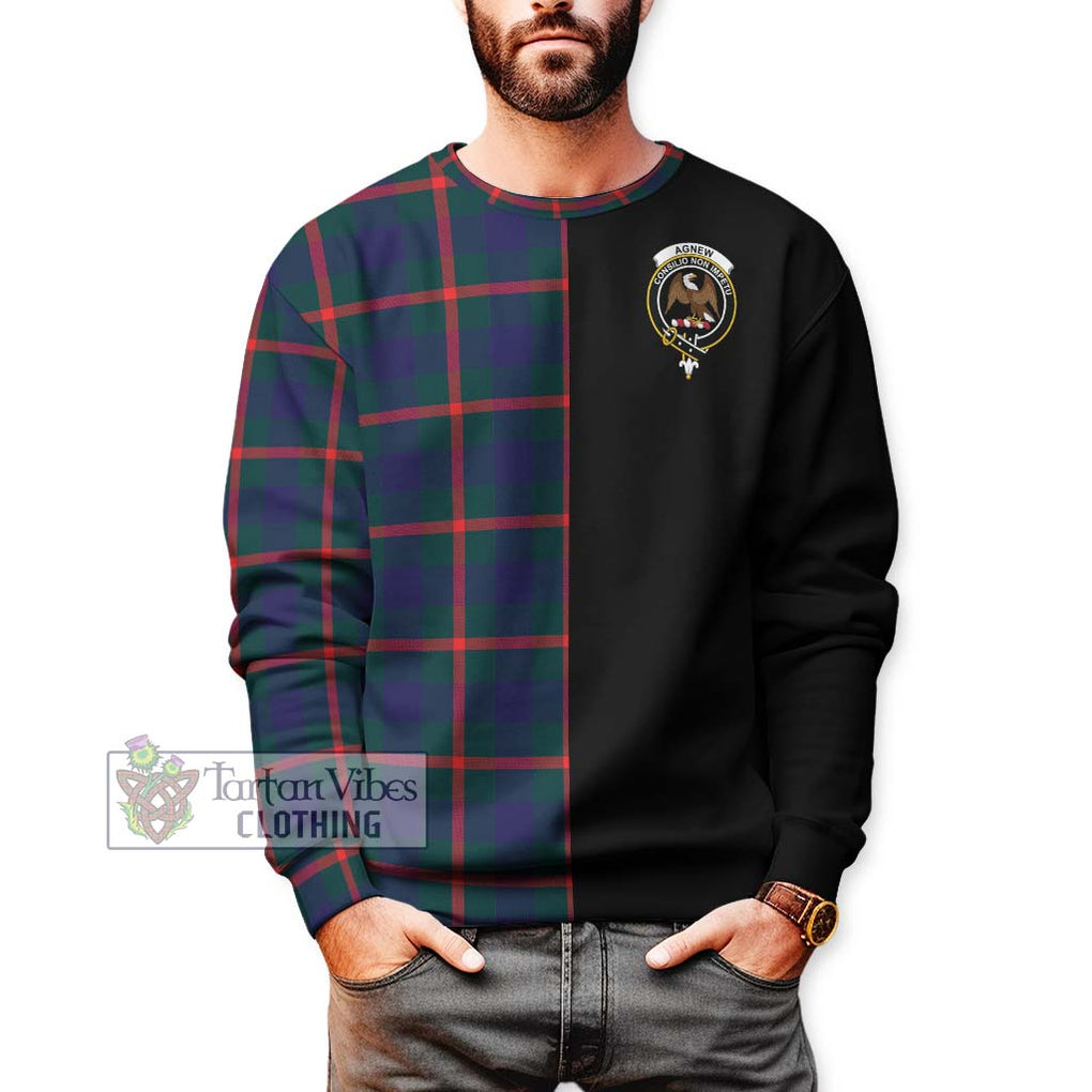 Agnew Tartan Sweatshirt with Family Crest and Half Of Me Style Unisex - Tartanvibesclothing Shop